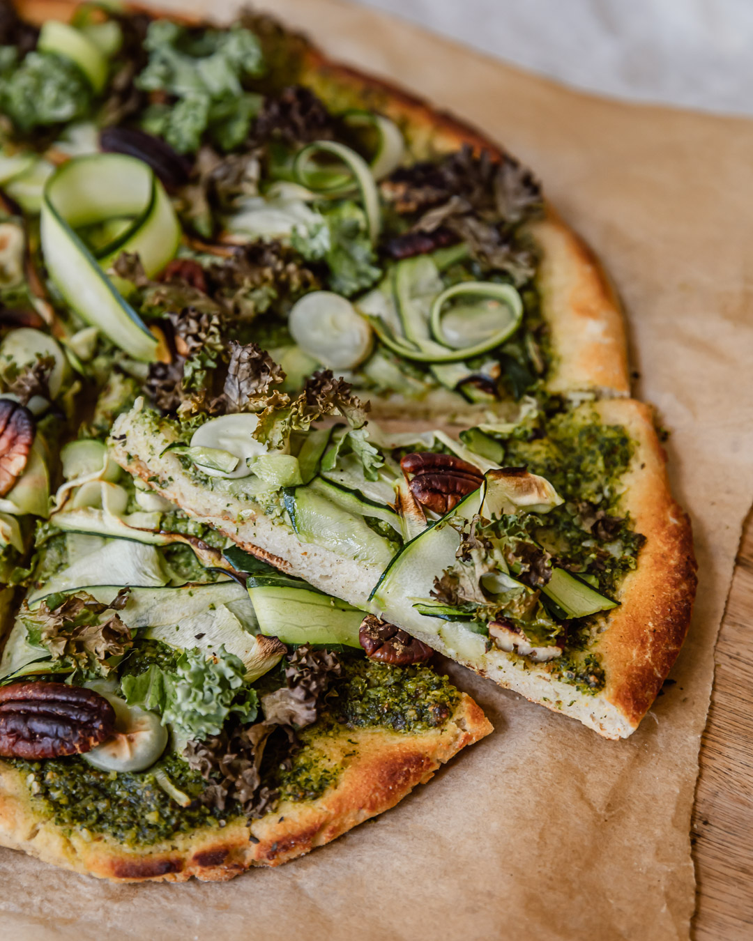 Green pizza sans gluten