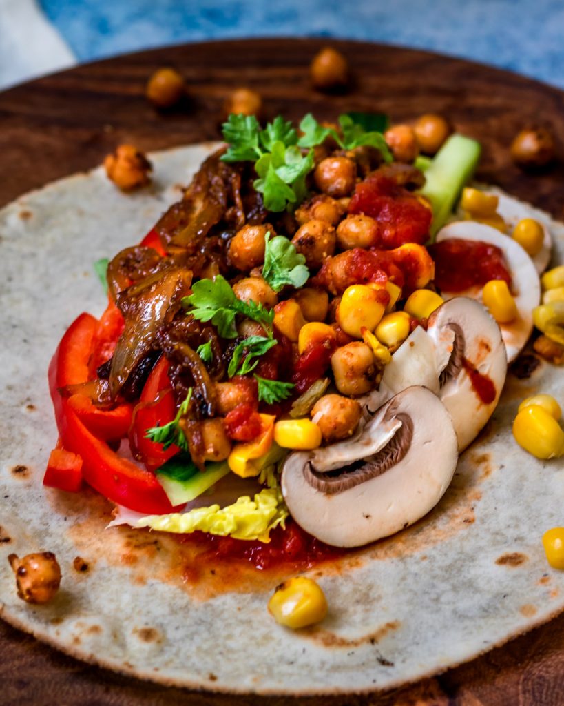 Vegan MExican-style Chickpea Wrap